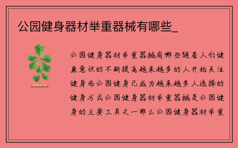 公园健身器材举重器械有哪些_