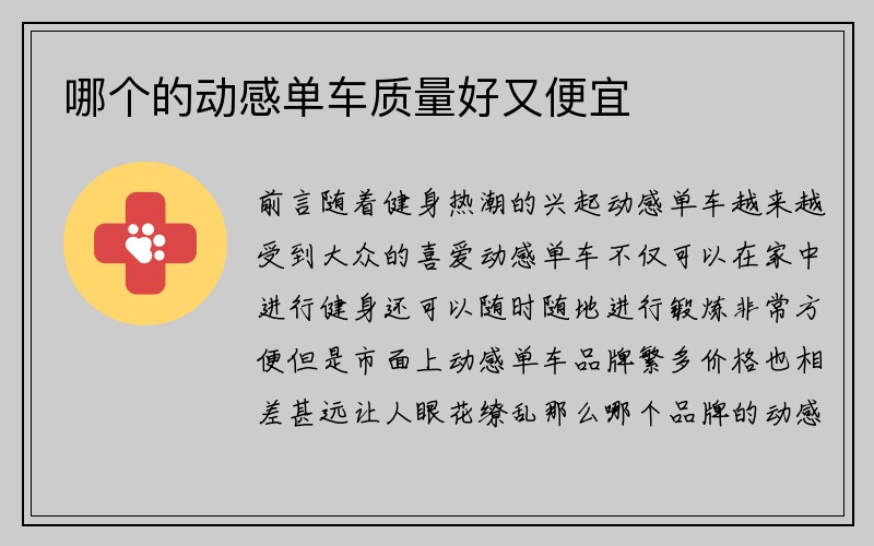 哪个的动感单车质量好又便宜