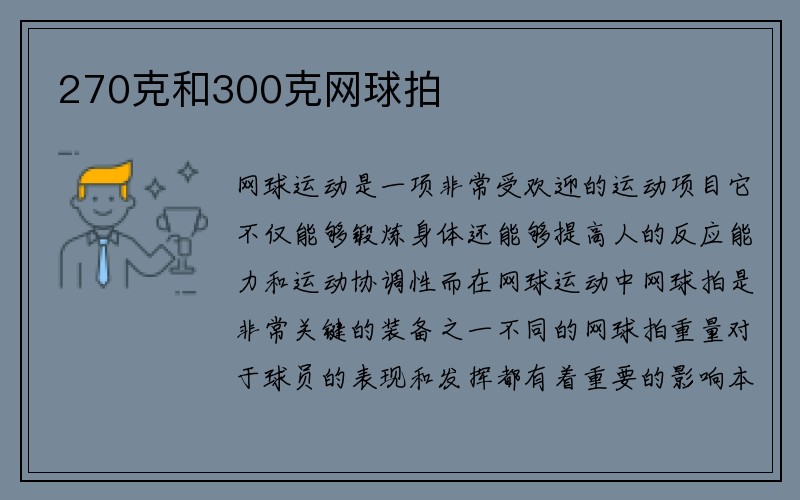 270克和300克网球拍