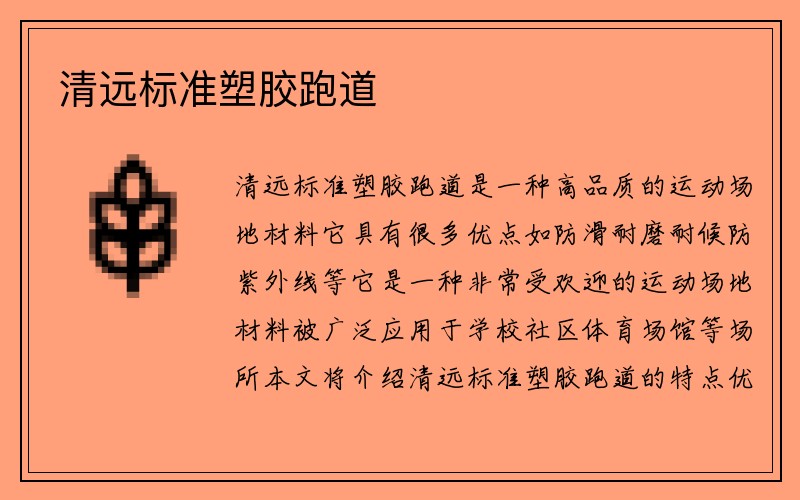 清远标准塑胶跑道